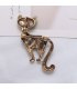 XSB305 - Retro Green Kitten Crystal Brooch